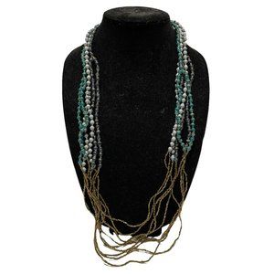 teng yue 32” long beaded seed bead Multistrand necklace
